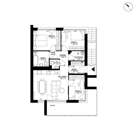 Plan 4 pok. 72m²