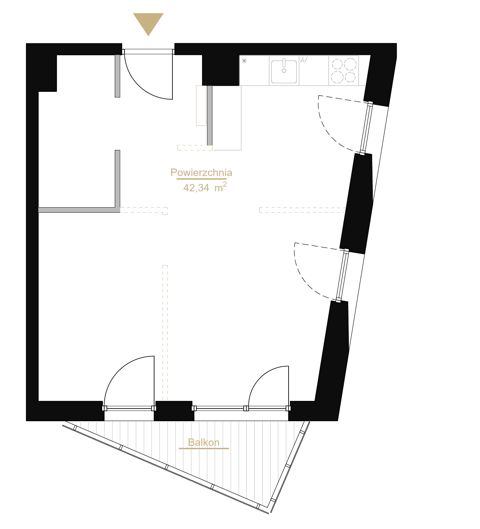 Plan 1 pok. 42m²