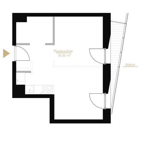 Plan 1 pok. 35m²