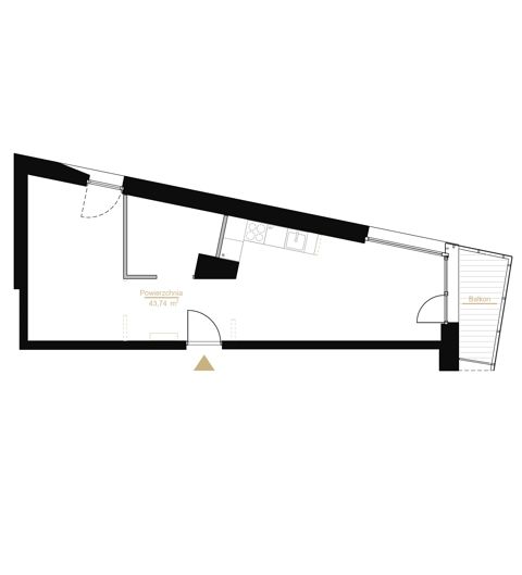 Plan 1 pok. 44m²