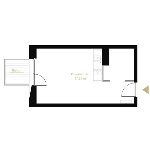 Plan 1 pok. 27m²