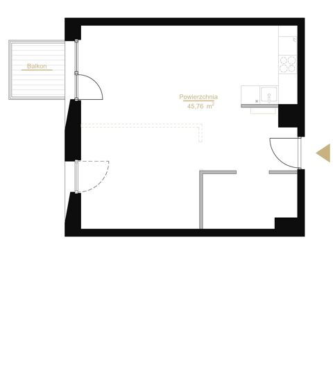 Plan 1 pok. 46m²