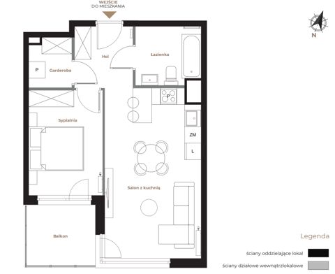 Plan 2 pok. 44m²