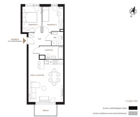 Plan 3 pok. 61m²