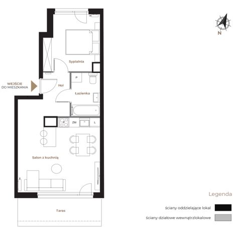 Plan 2 pok. 44m²