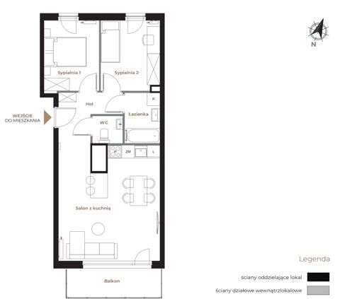Plan 3 pok. 54m²