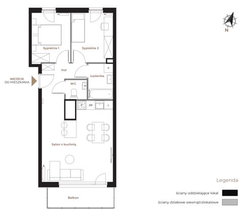Plan 3 pok. 54m²