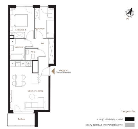 Plan 3 pok. 52m²