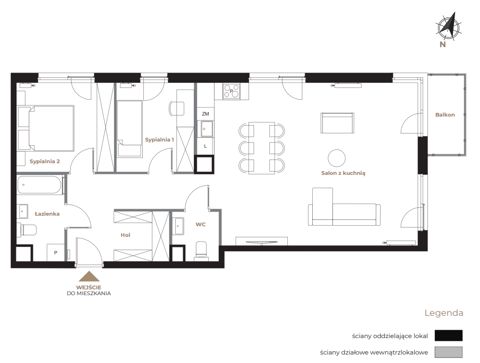 Plan 3 pok. 80m²