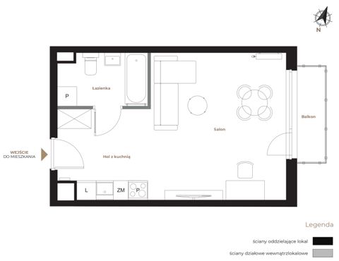 Plan 1 pok. 31m²