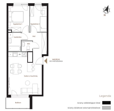 Plan 3 pok. 52m²