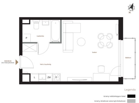 Plan 1 pok. 31m²