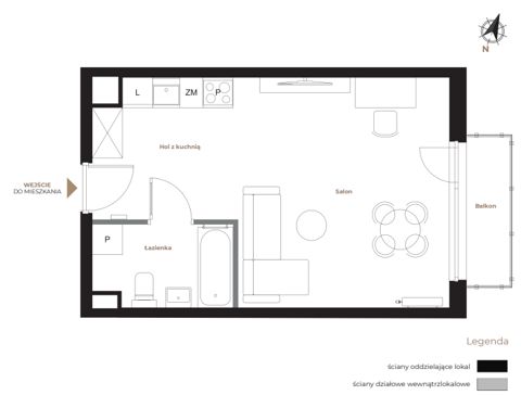 Plan 1 pok. 31m²