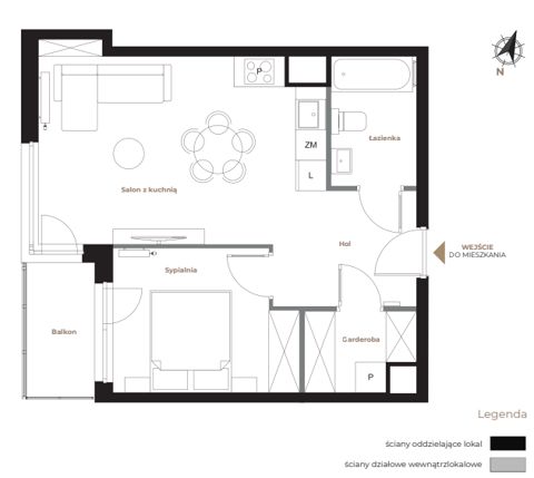 Plan 2 pok. 43m²
