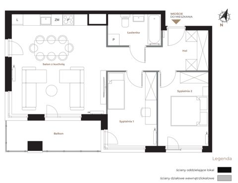 Plan 3 pok. 61m²