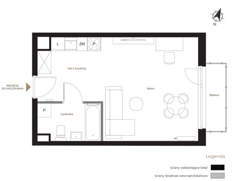 Plan 1 pok. 31m²