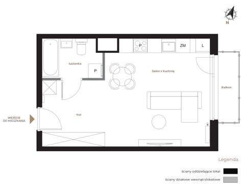Plan 1 pok. 31m²