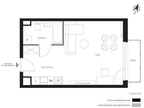 Plan 1 pok. 31m²