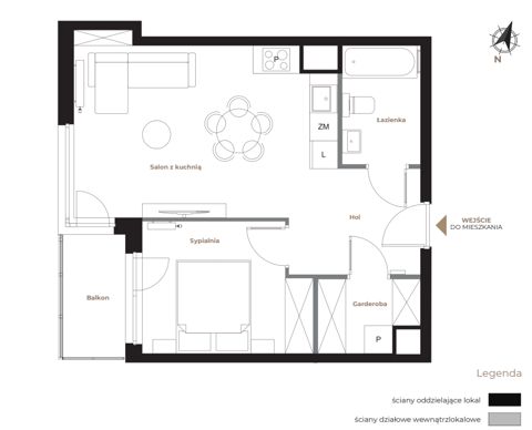Plan 2 pok. 43m²