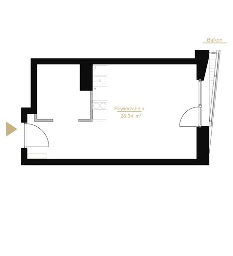 Plan 1 pok. 26m²