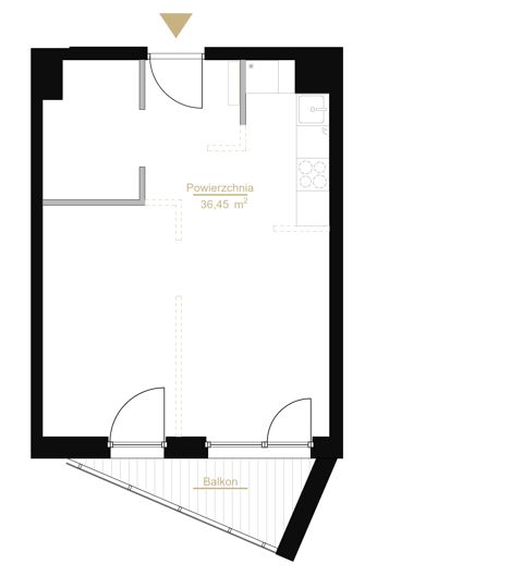 Plan 1 pok. 37m²