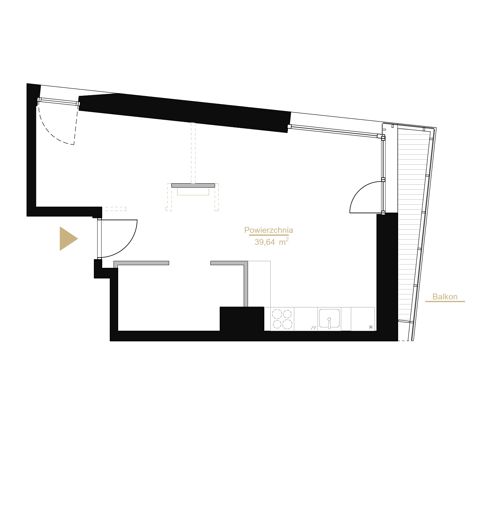 Plan 1 pok. 40m²