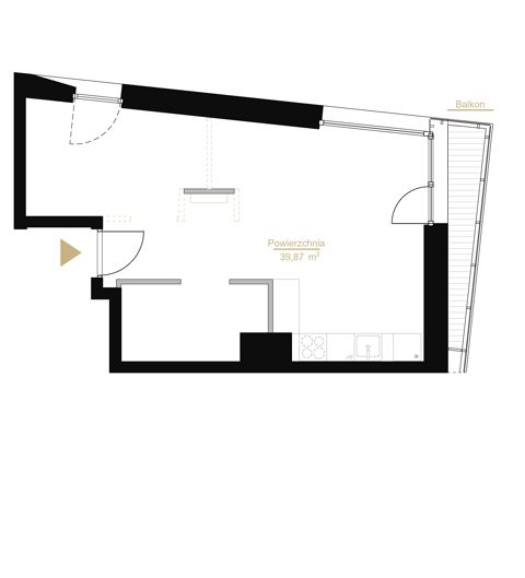 Plan 1 pok. 40m²