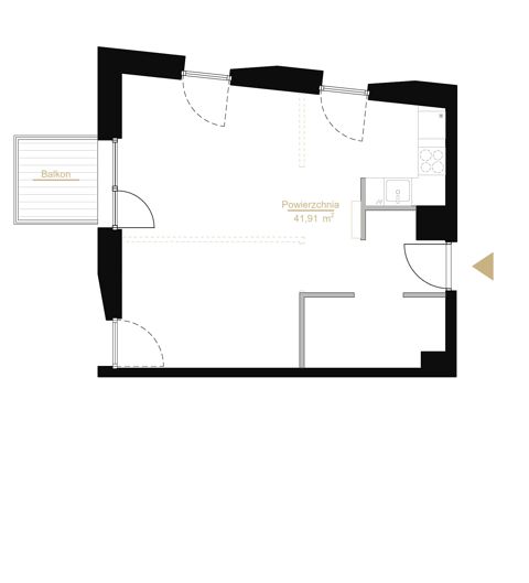 Plan 1 pok. 42m²