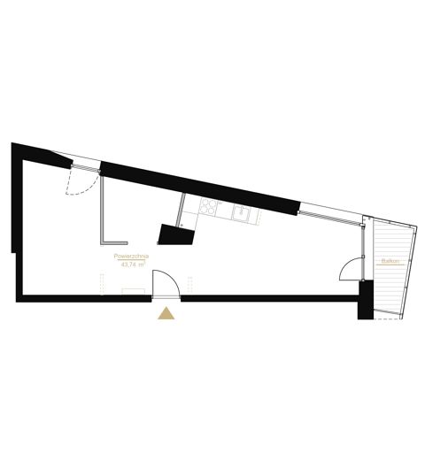 Plan 1 pok. 44m²