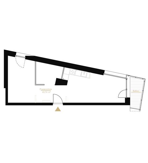 Plan 1 pok. 44m²