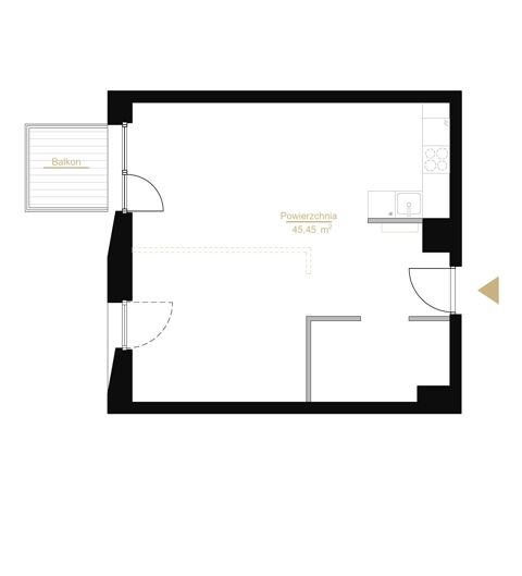 Plan 1 pok. 46m²