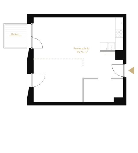 Plan 1 pok. 46m²