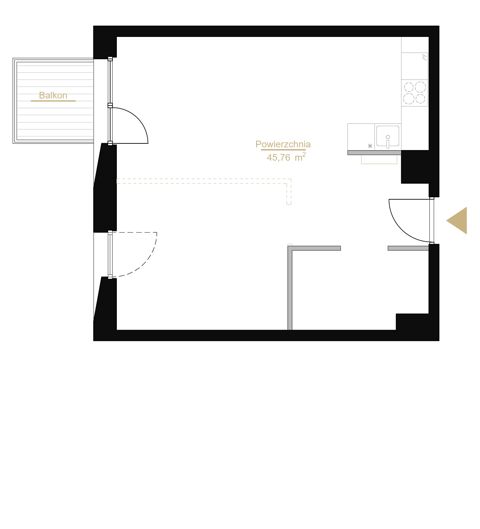 Plan 1 pok. 46m²