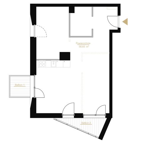 Plan 1 pok. 59m²