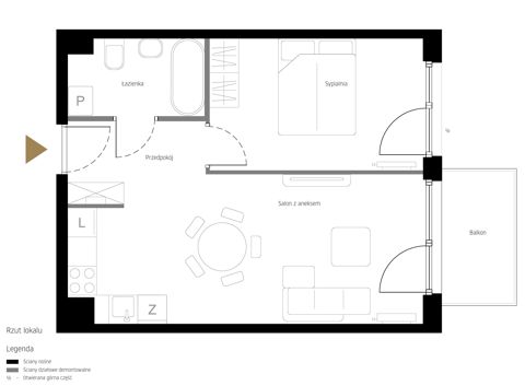 Plan 2 pok. 42m²