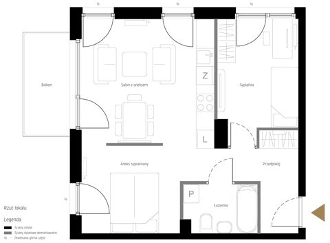 Plan 3 pok. 48m²