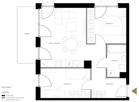 Plan 3 pok. 51m²