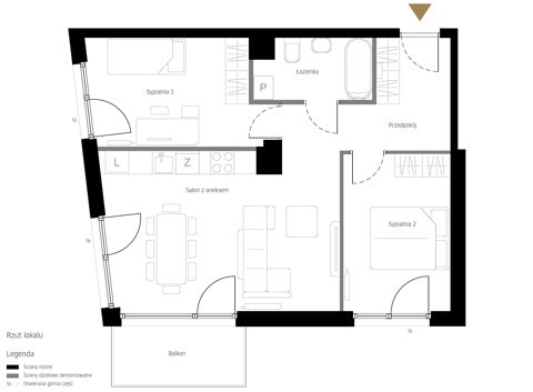 Plan 3 pok. 60m²