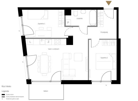 Plan 3 pok. 60m²