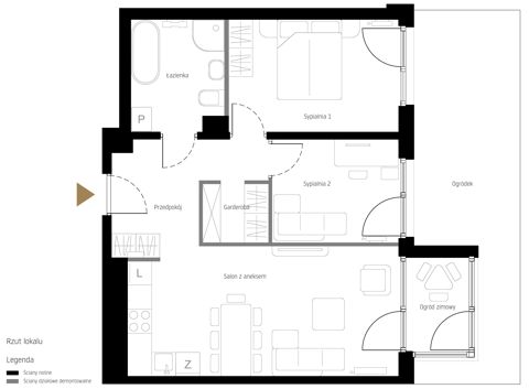 Plan 3 pok. 61m²
