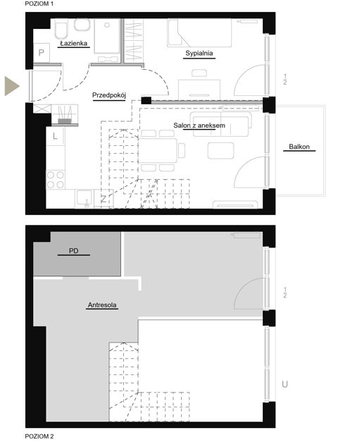 Plan 2 pok. 39m²