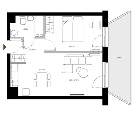 Plan 2 pok. 43m²