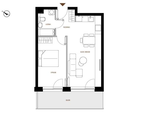 Plan 2 pok. 45m²