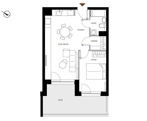 Plan 2 pok. 45m²