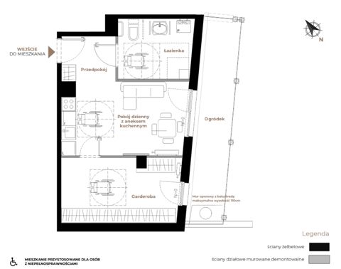 Plan 1 pok. 41m²