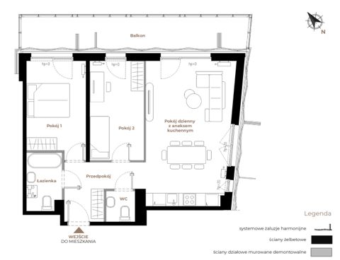 Plan 3 pok. 64m²