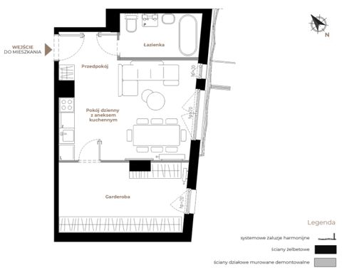 Plan 1 pok. 41m²