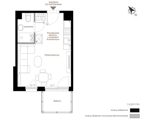 Plan 1 pok. 26m²