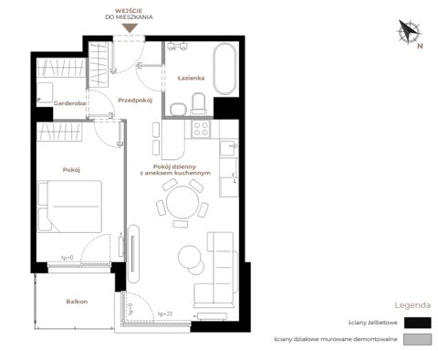 Plan 2 pok. 46m²