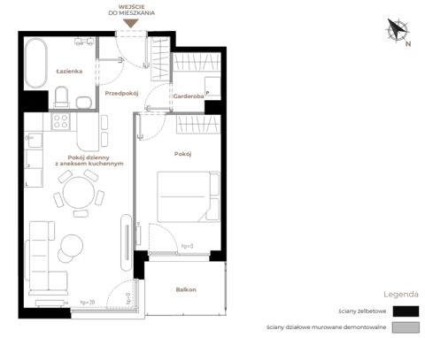 Plan 2 pok. 46m²